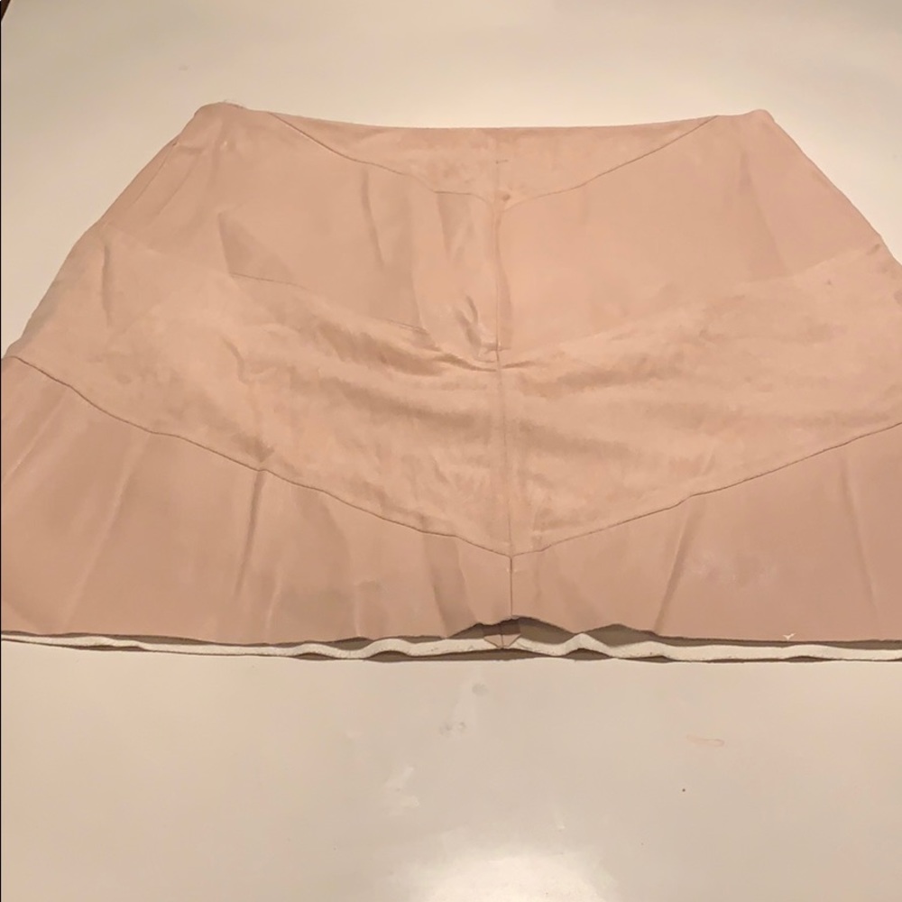 faux leather and suede chevron zara skirt